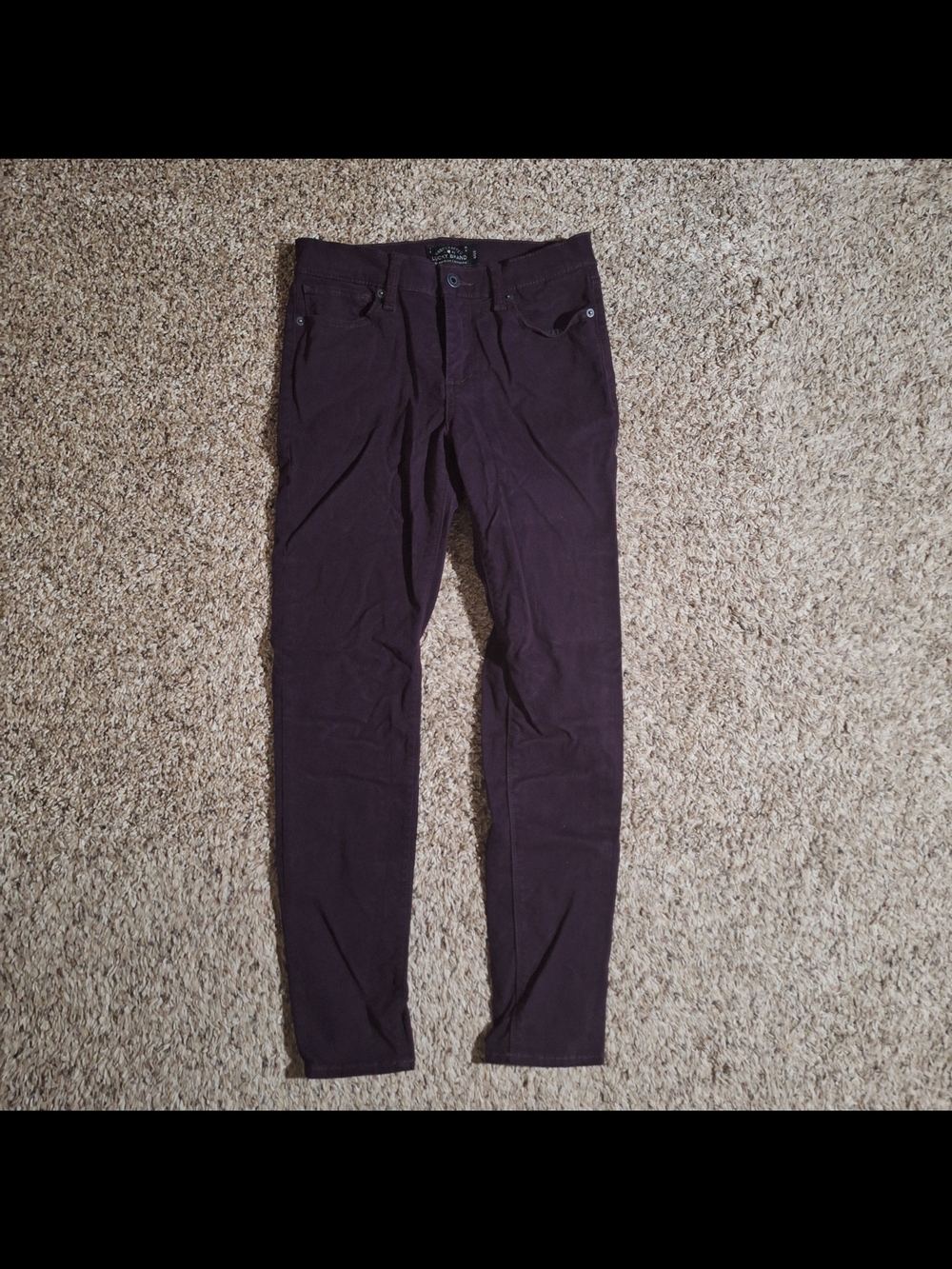 Lucky Brand Brooke Legging Jeans Plum Purple Soft Sateen 6/28